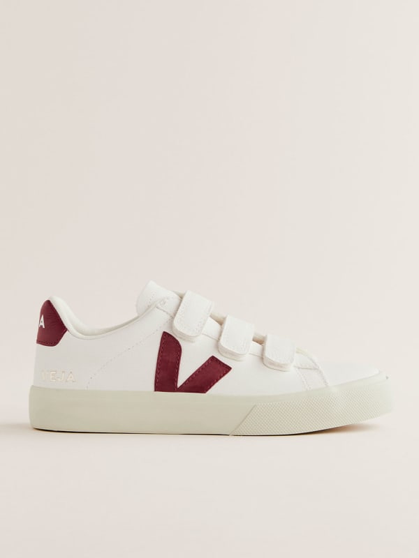 Veja Recife Leather Sneaker - Extra White / Marsala